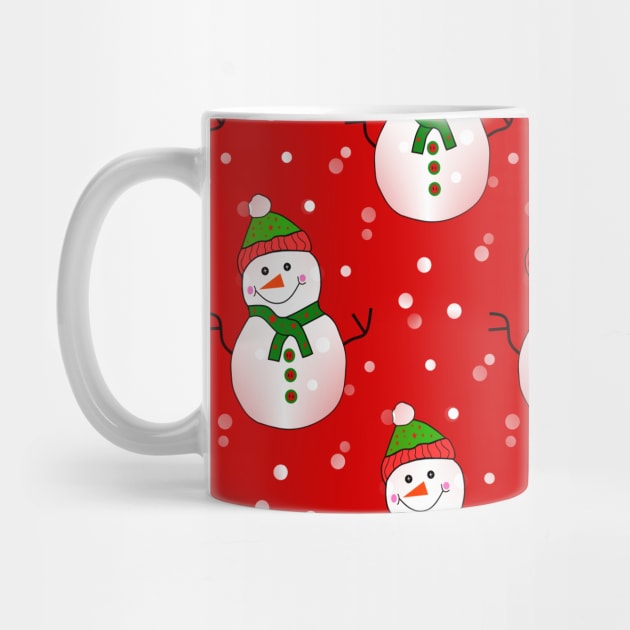 CHRISTMAS Snowman Pattern Red by SartorisArt1